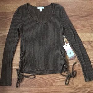 Sun & Shadow knit long sleeve top